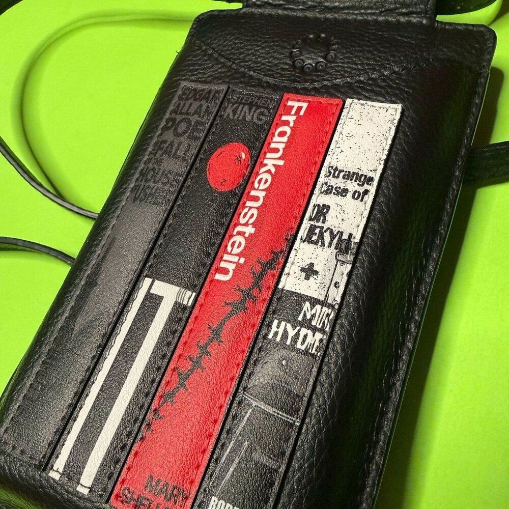 Unique Horror Bookworm Leather Phone Bag – Yoshi – Frankenstein, IT, Poe